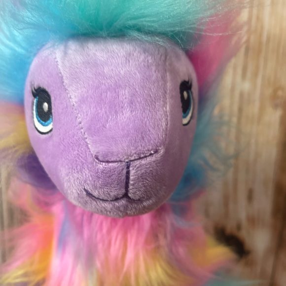 Build-A-Bear Workshop Neon Rainbow Llama Lama Plush Long Fur With Outfit - Picture 8 of 8